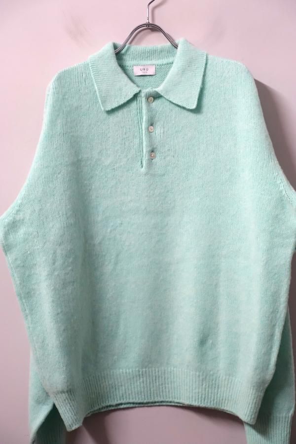 URU(ウル)/KNIT POLO/L.GREEN 通販 取り扱い-CONCRETE RIVER