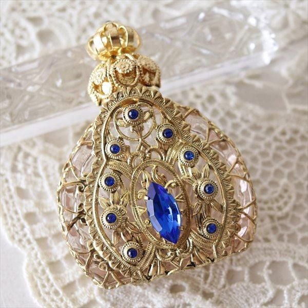 チェコ ガラスの香水瓶 扇形×キャンドル LPI - tekuteku東欧雑貨店