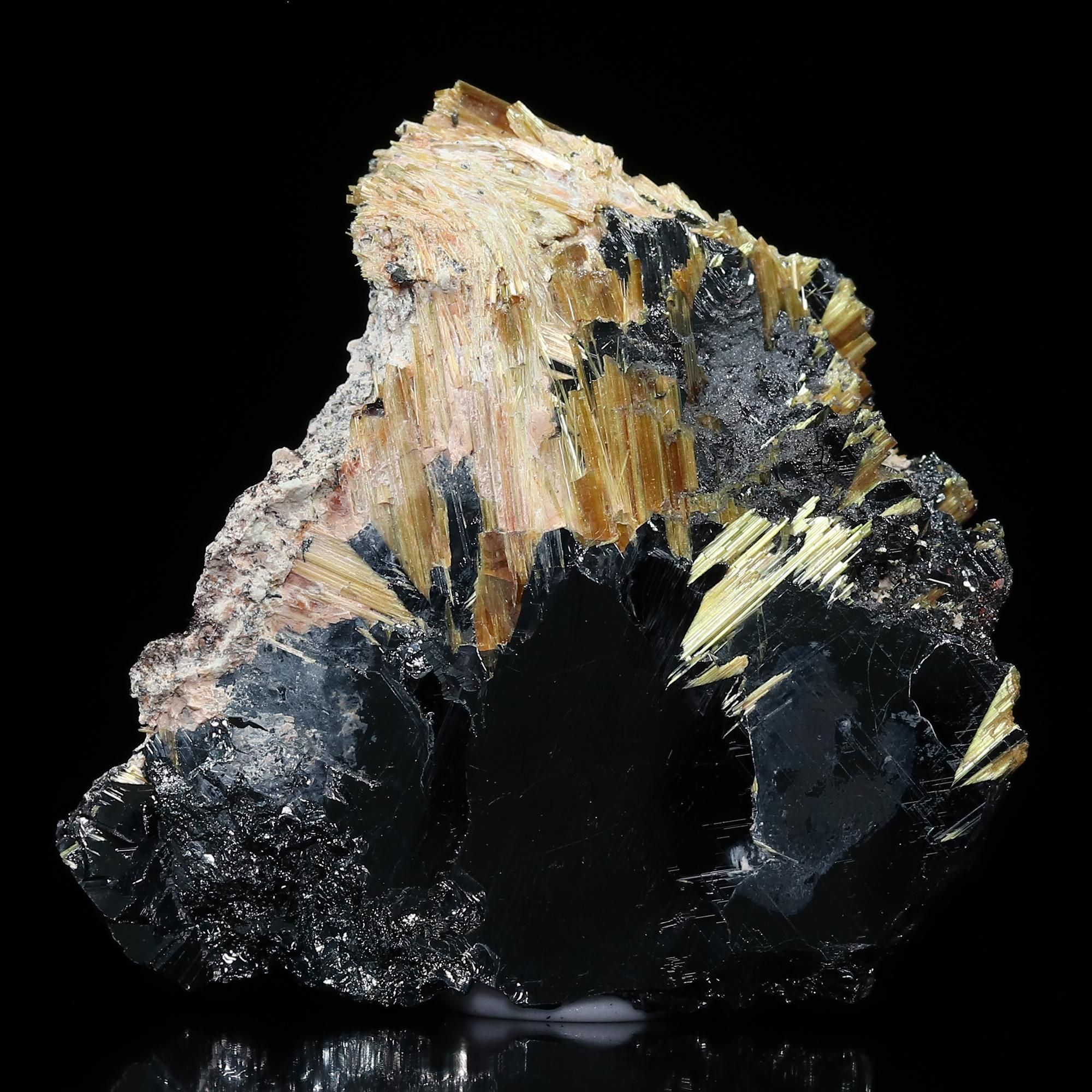 太陽放射ルチル 結晶/標本 [横34.5mm×奥行9.4mm×高さ33.6mm](型番sun