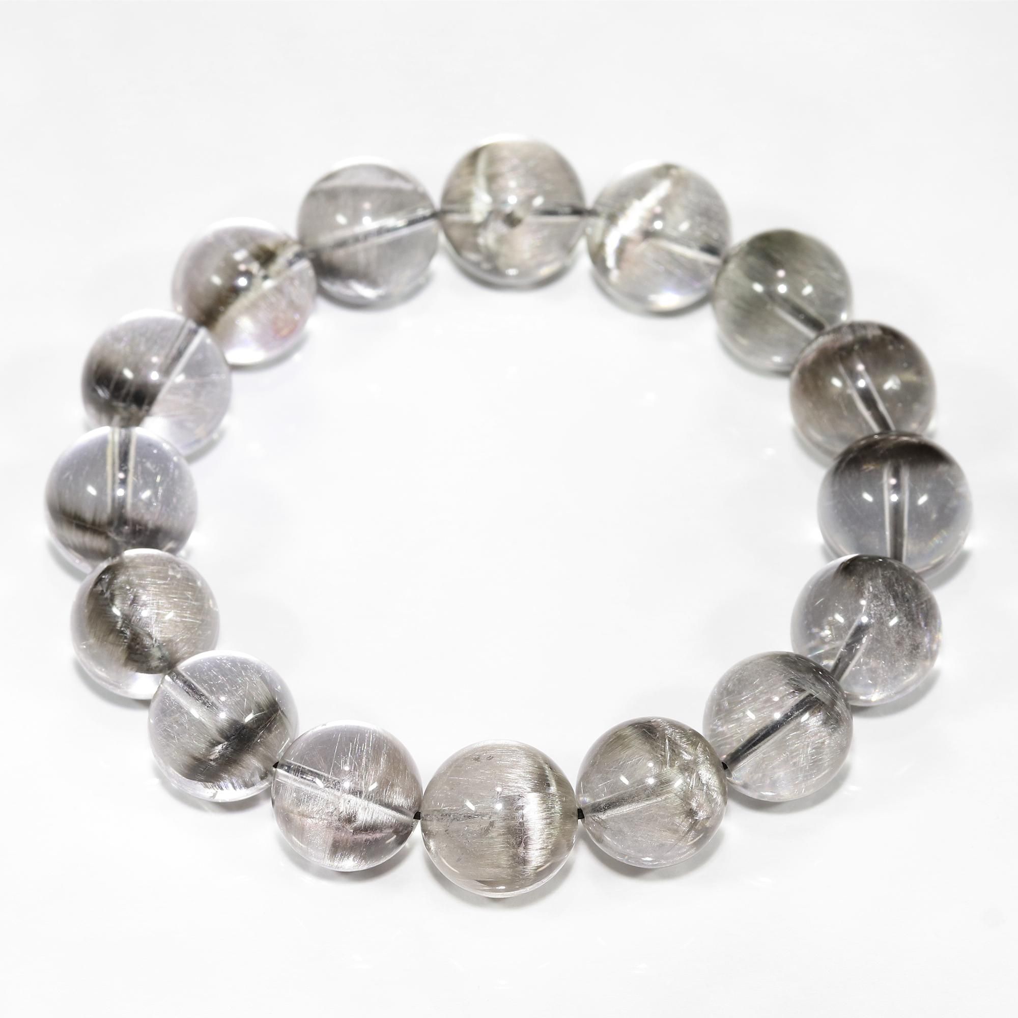 高品質+/クリアタイプ】プラチナルチルクォーツ 13mm～13.5mm玉