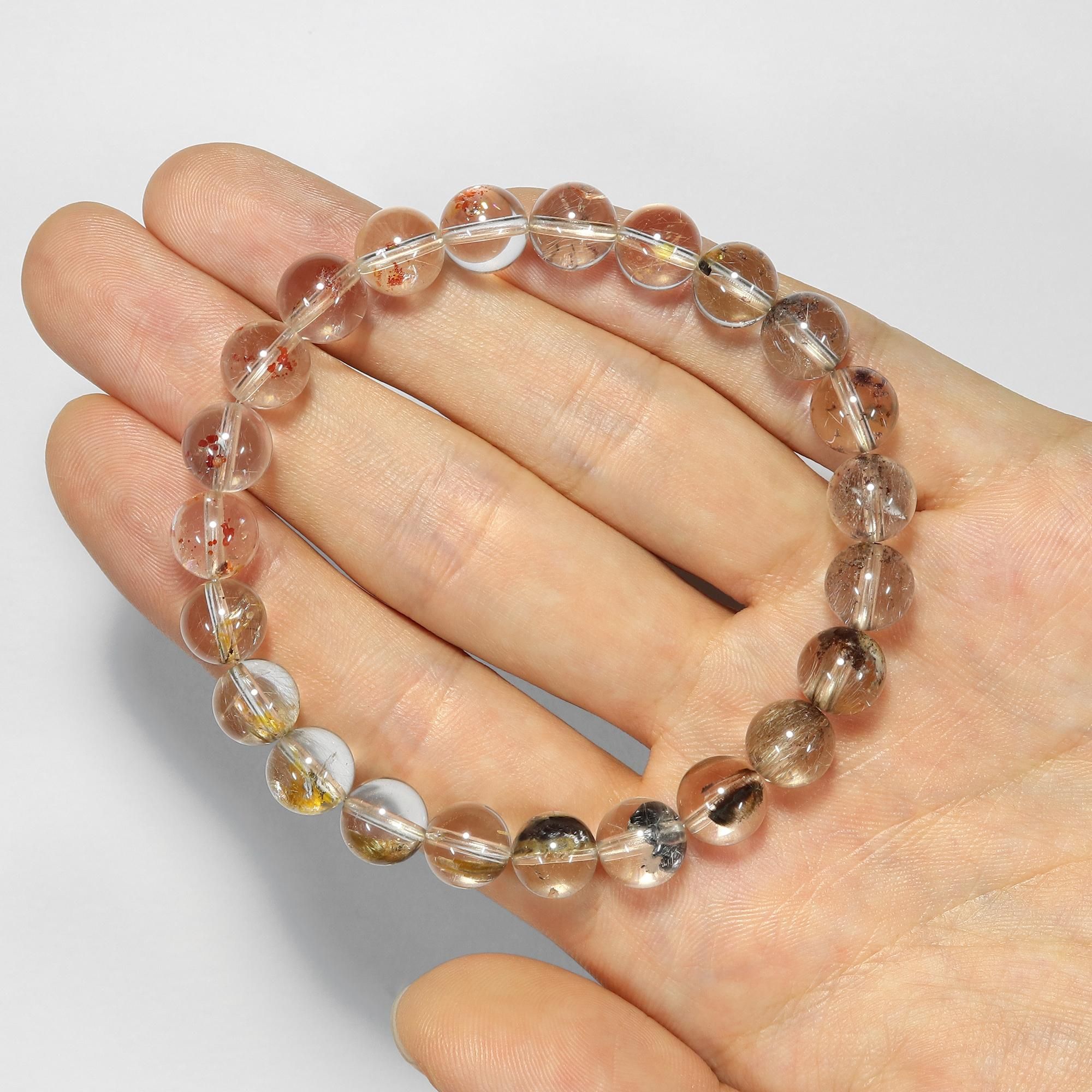 高品質 ルチルクォーツ × ヘマタイト スターブレスレット 天然石 高