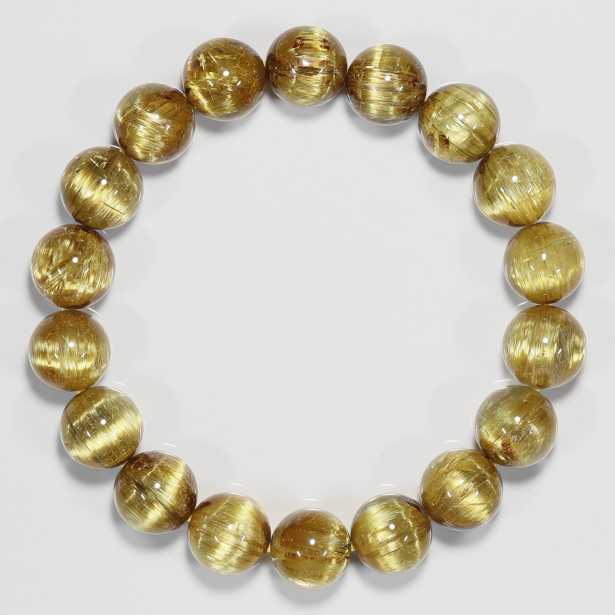 最高品質】タイチンルチルクォーツ(キャッツアイ効果入り) 12mm玉