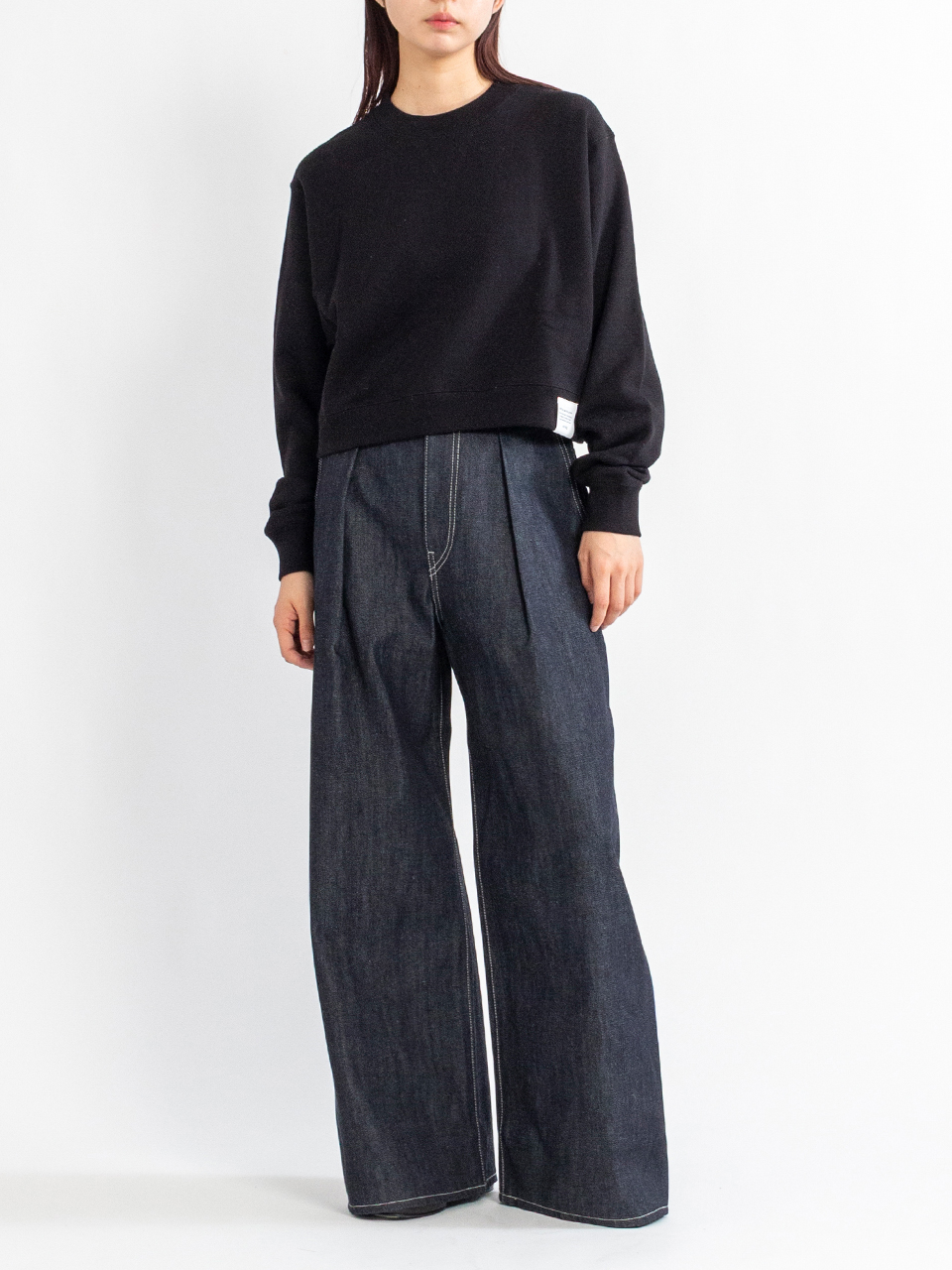 CROPPED SWEAT SHIRT-クロップドスウェットシャツ-HYKE（ハイク