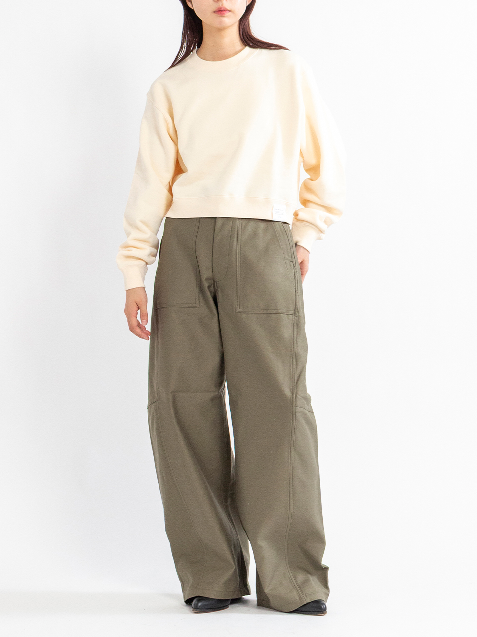 CROPPED SWEAT SHIRT-クロップドスウェットシャツ-HYKE（ハイク