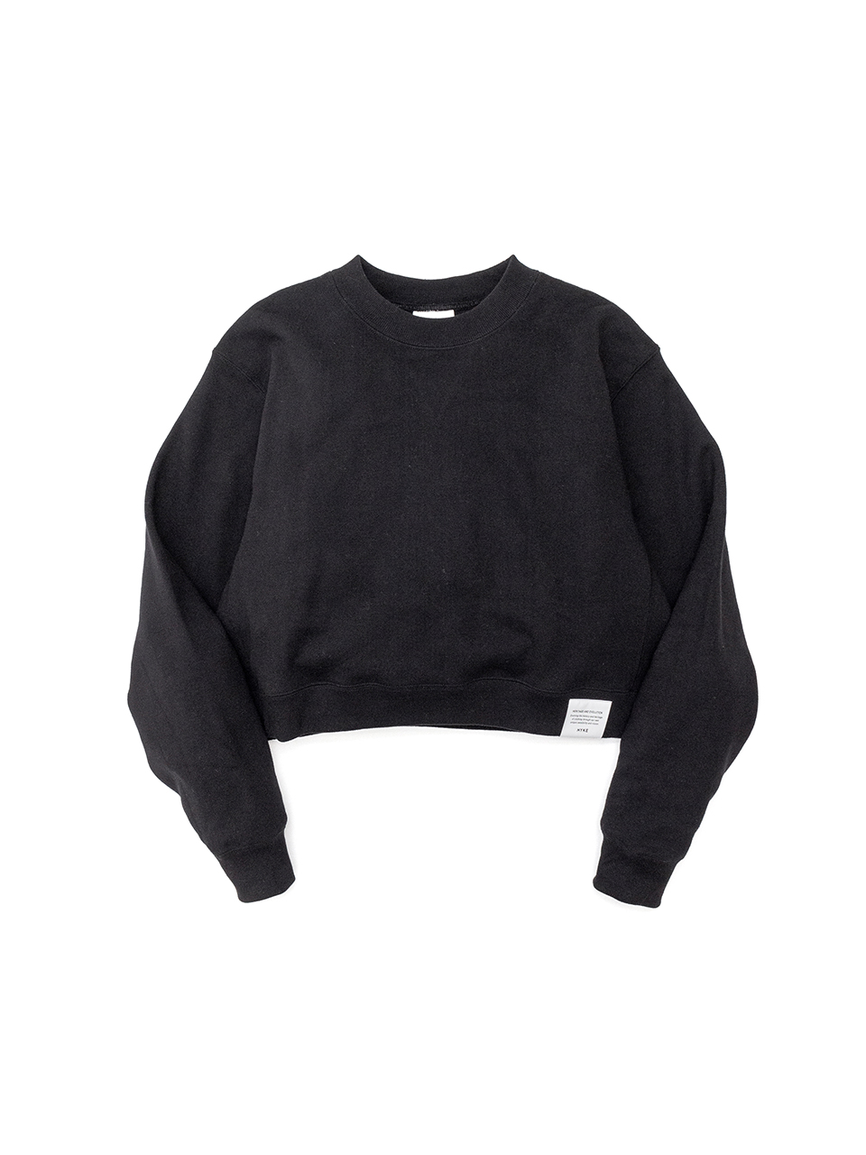 美品 HYKE CROPPED SWEAT 1 グレーネイビー CROPPED SWEAT SHIRT