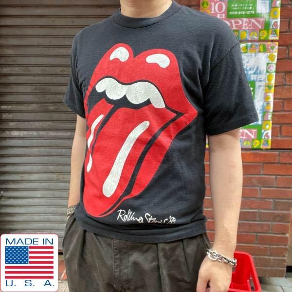 80s USA製 ローリングストーンズ バンドTシャツ | ブラック Mサイズ