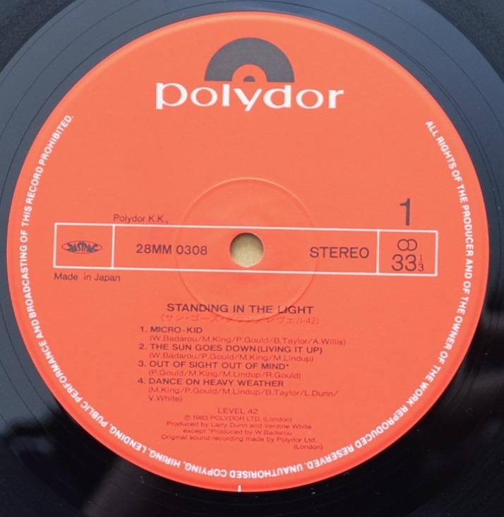 レヴェル42 LEVEL 42 ‎/ サン・ゴーズ・ダウン STANDING IN THE LIGHT