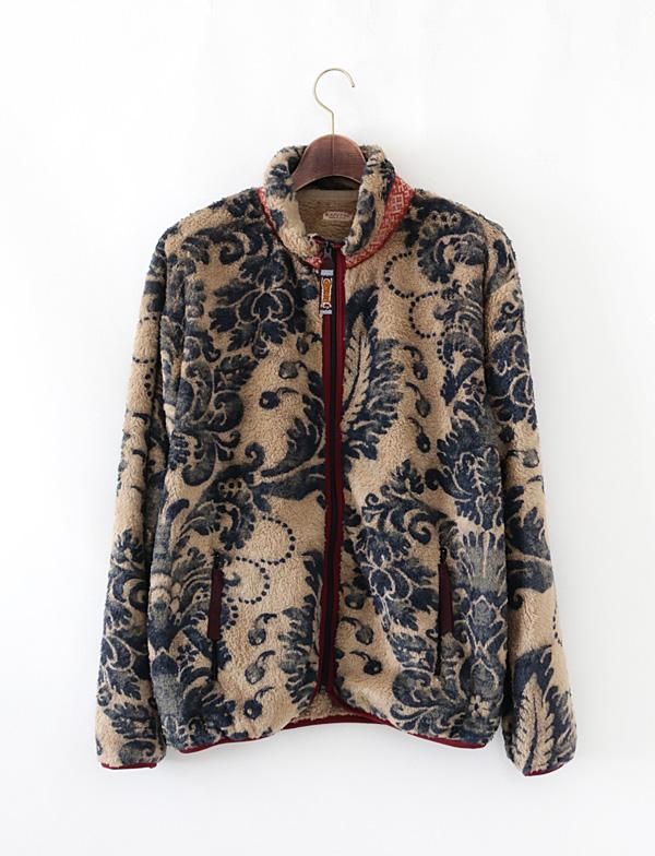 KAPITAL -ダマスク柄フリース ZIPブルゾン - BLUE NEON