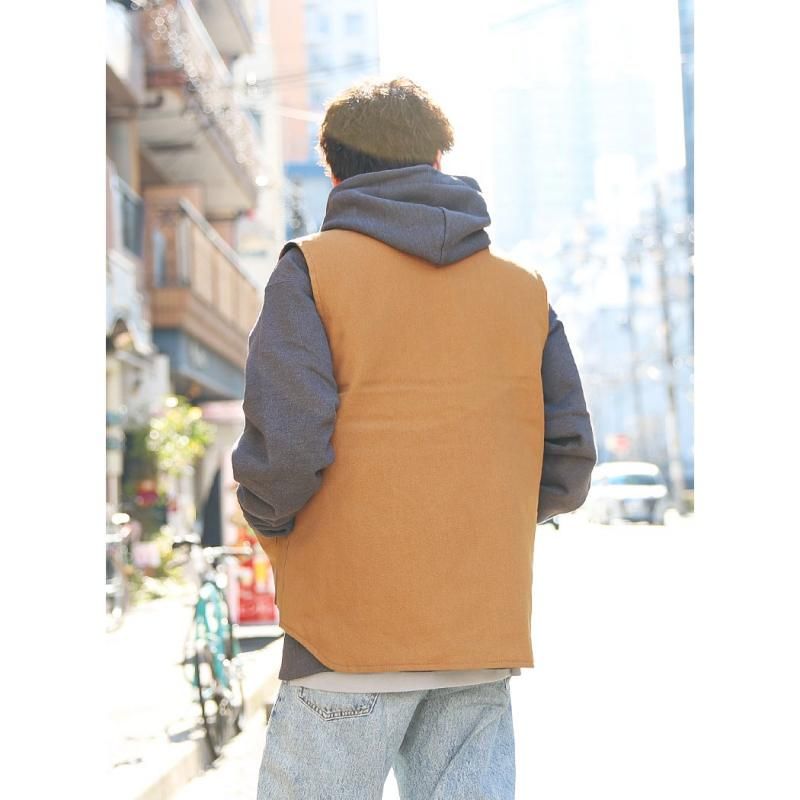 CARHARTT Firm Duck Insulated Rib Collar Vest BROWN BLACK