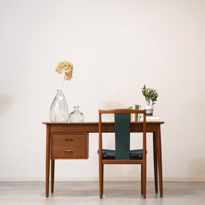 UD12097｜片袖デスク（チーク） 北欧ビンテージ家具/ミッド