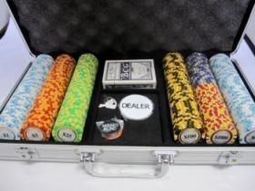 モンテカルロ・ポーカーチップセット300-シルバーケース - トランプ