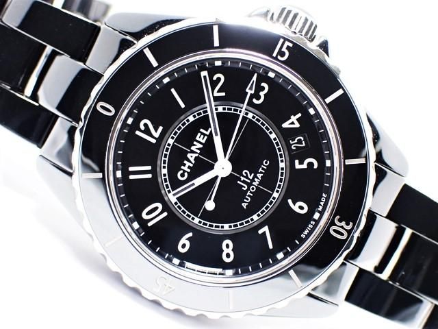 シャネル J12 メンズ ブラックセラミック シースルーバック H5697