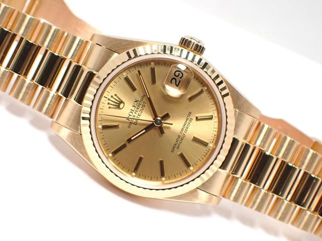 ロレックス デイトジャスト シャンパンバー 18KYG Ref.68278 - 腕時計