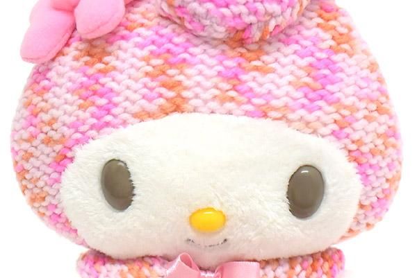 MY MELODY/マイメロディ・ぬいぐるみ・座った状態で26cm・編みぐるみ風