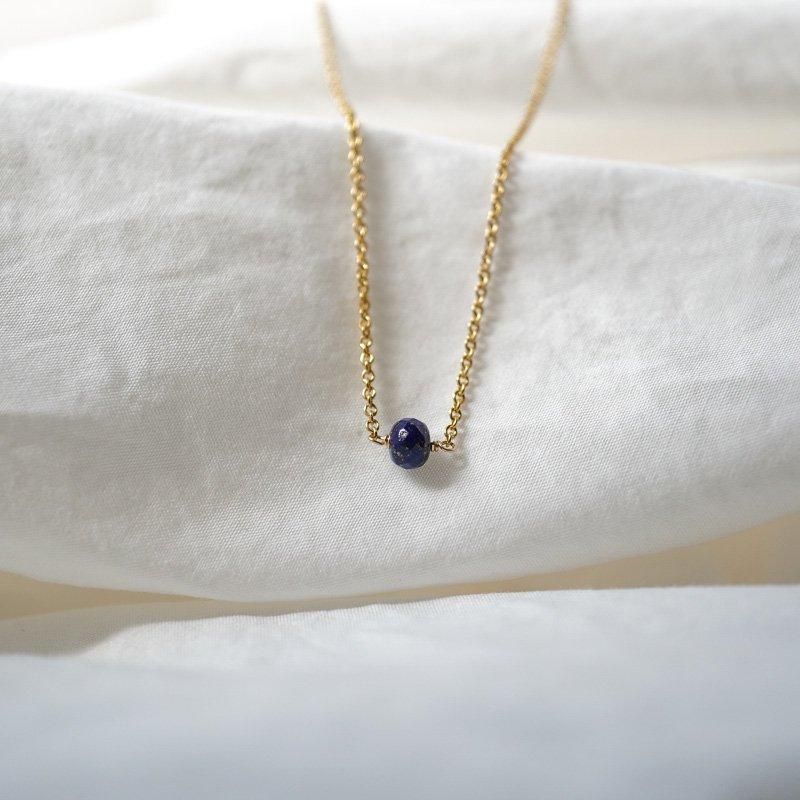 minikin]14kgf【9月・12月/ラピスラズリ】小さな誕生石のネックレス