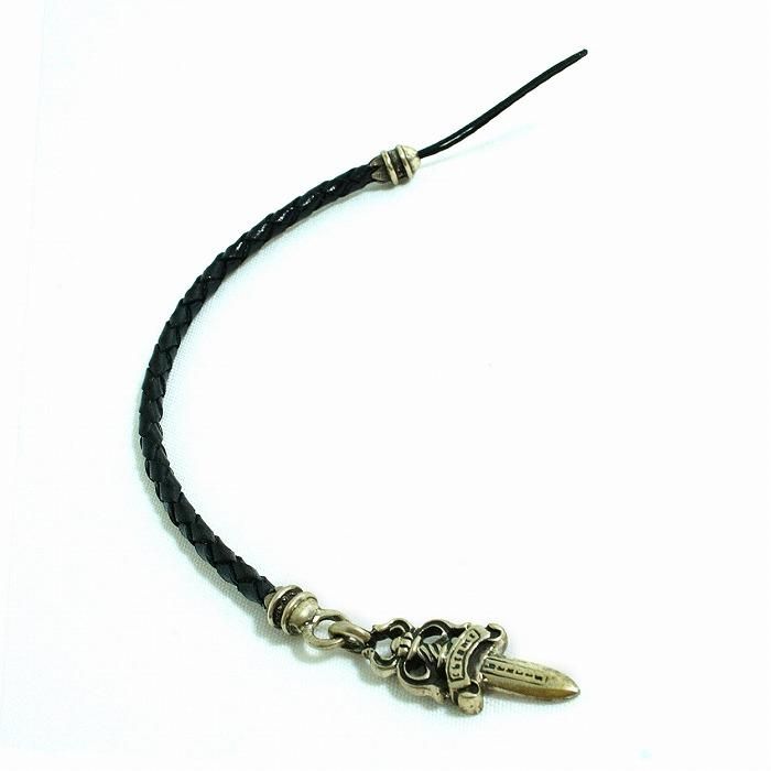 クロムハーツ 携帯ストラップ ダガー x ブレイズド レザー / CHROME