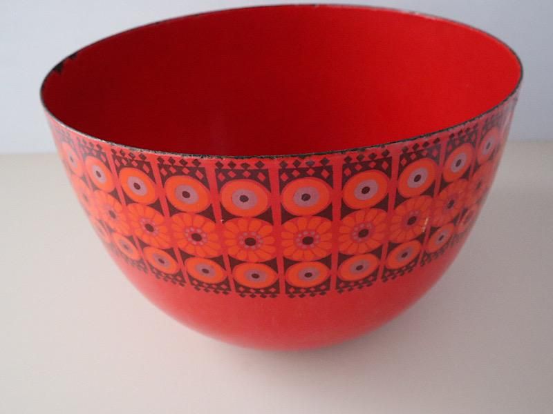 FINEL フィネル ホーロー ボウル（赤 /花柄）| 北欧雑貨/キッチン雑貨