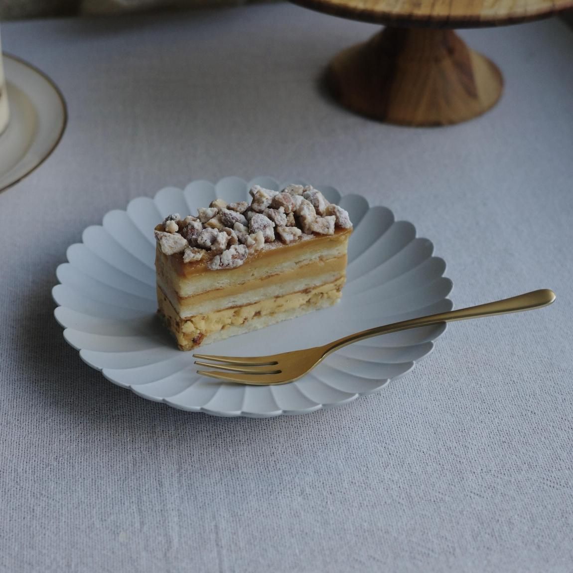 ゴールド色のケーキフォーク/マットゴールド/14.5cm | 上品な