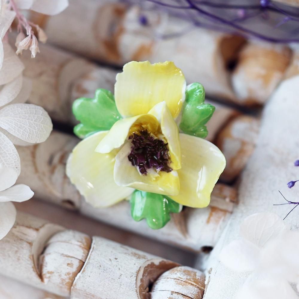 英国製陶花ブローチ（備考有） - 海福雑貨通販部