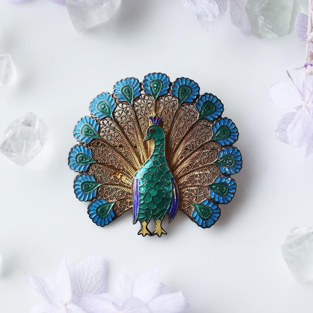 孔雀のブローチ - 海福雑貨通販部