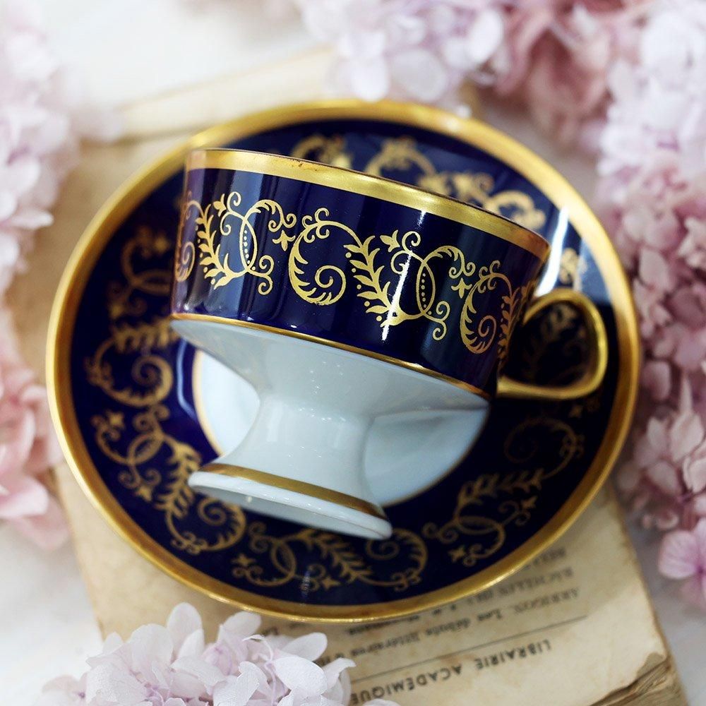 旧東ドイツ製紺色金彩カップ&ソーサー - 海福雑貨通販部