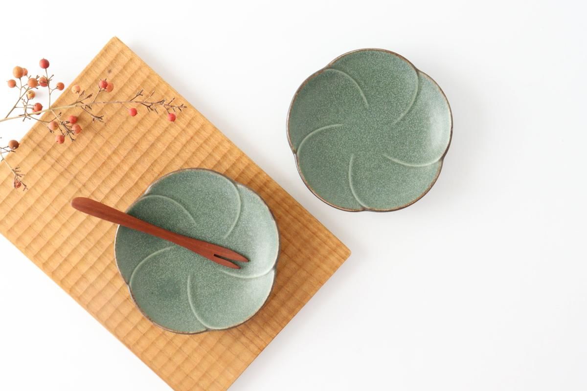 銘々皿｜グリーン｜磁器｜kei｜美濃焼｜和食器通販｜うちる｜和食器の