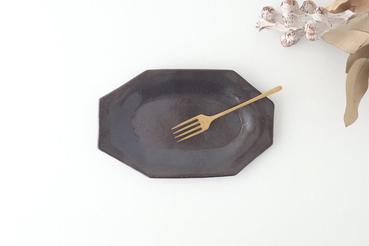 八角リム菓子皿 ｜メタル｜陶器｜Fujii Msy Pottery フじイまさよ｜和