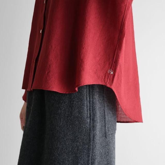 HUIS ハウス ウォッシャブルウールワイドブラウス（ダークレッド