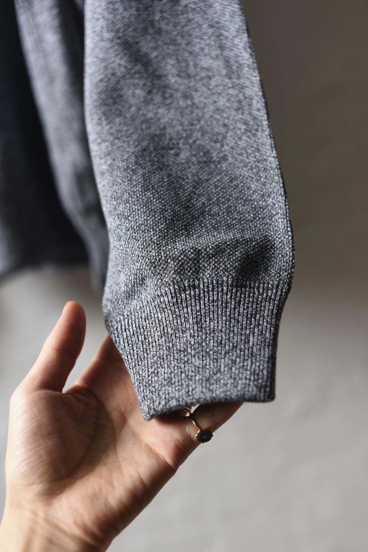 crepuscule Light Moss Stitch Half Zip Pullover D.Gray - BISHOOL