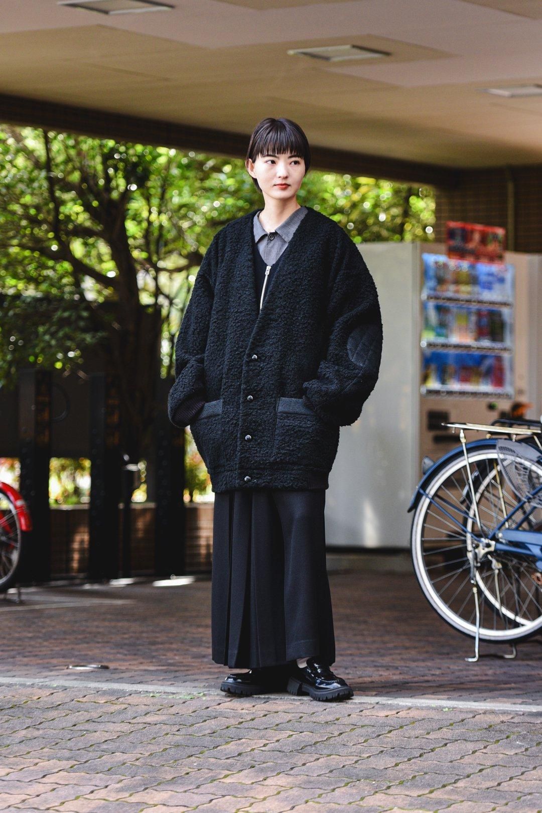 My Beautiful Landlet FAUX ALPACA ビッグカーディガン Black