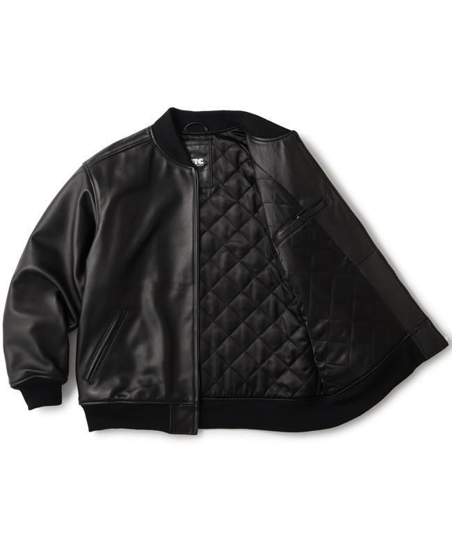 FTC / LEATHER ZIP VARSITY JACKET - birnest