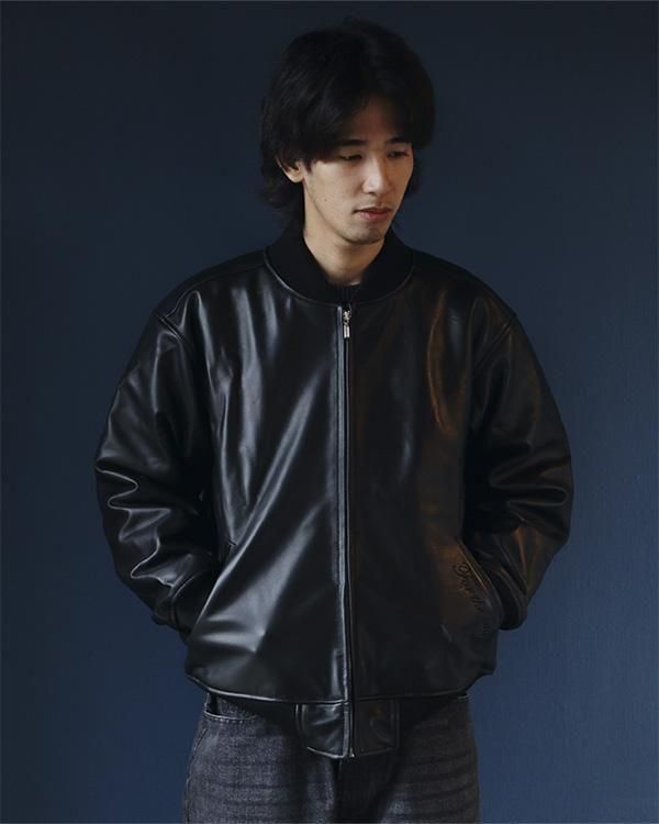 FTC / LEATHER ZIP VARSITY JACKET - birnest