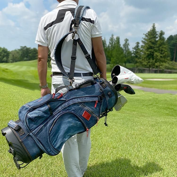 Lahella golf ウォッシュ加工デニム キャディーバッグ