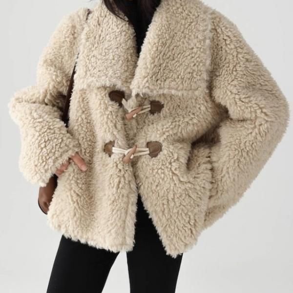 大特価】ベージュ ボアジャケット ボアコート ダッフルコート ダッフル