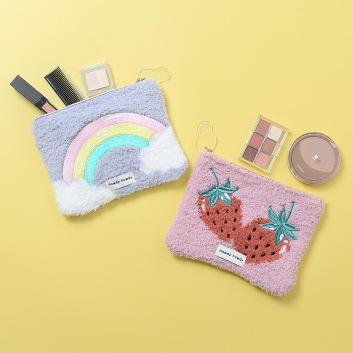 いちご｜レインボー｜ニット｜ポーチ｜フラワーリングオンラインストア