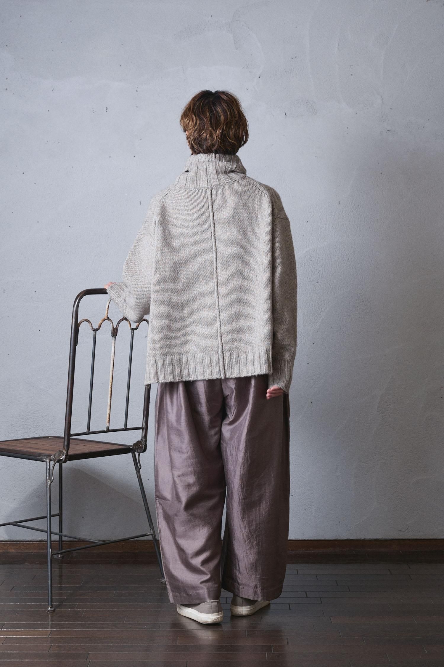 BUNON Khadi silk wide belt pants - poooL (online shop)