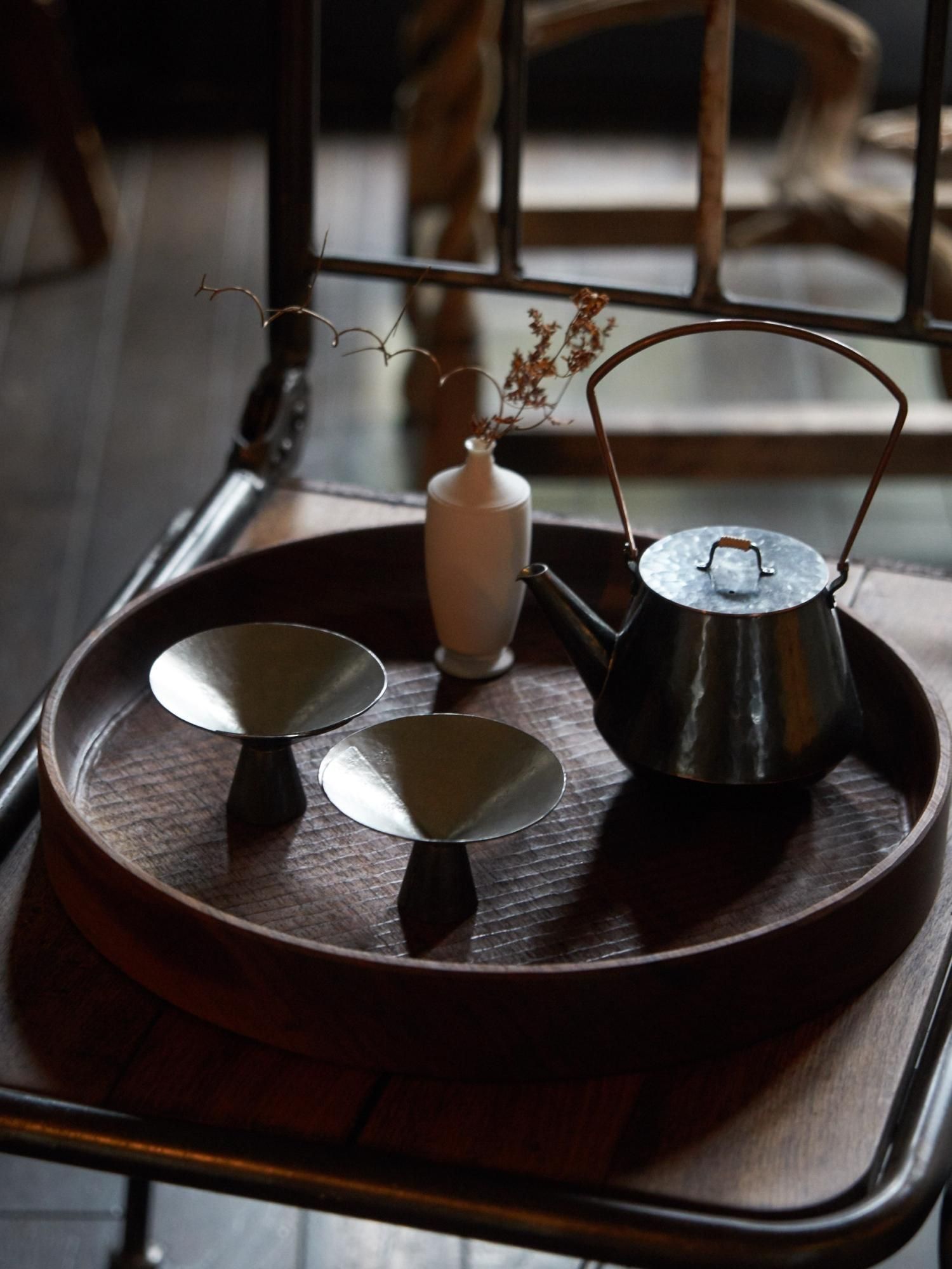 堀 宏治の深丸盆 30cm (ブラックウォルナット・サクラ・くるみ)