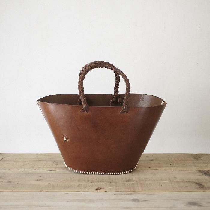 KUROSAWA 革のかごバッグ ブラウン - poooL (online shop)