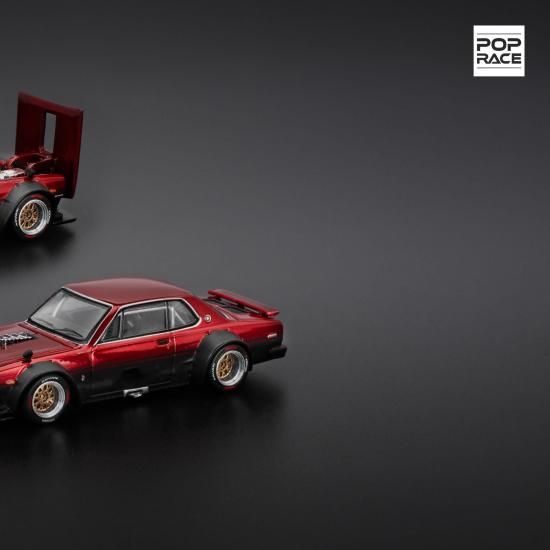 POP RACE 1/64 SKYLINE GT-R V8 DRIFT (HAKOSUKA) - RED/BLACK