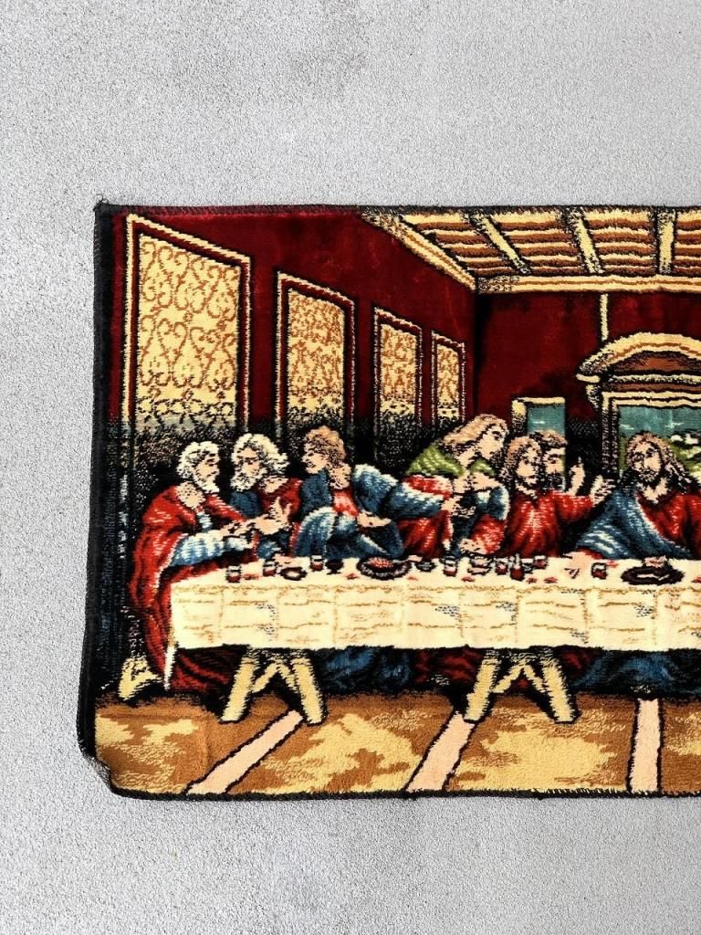 ヴィンテージ イタリア製 最後の晩餐モチーフ ラグ (975mm×500mm