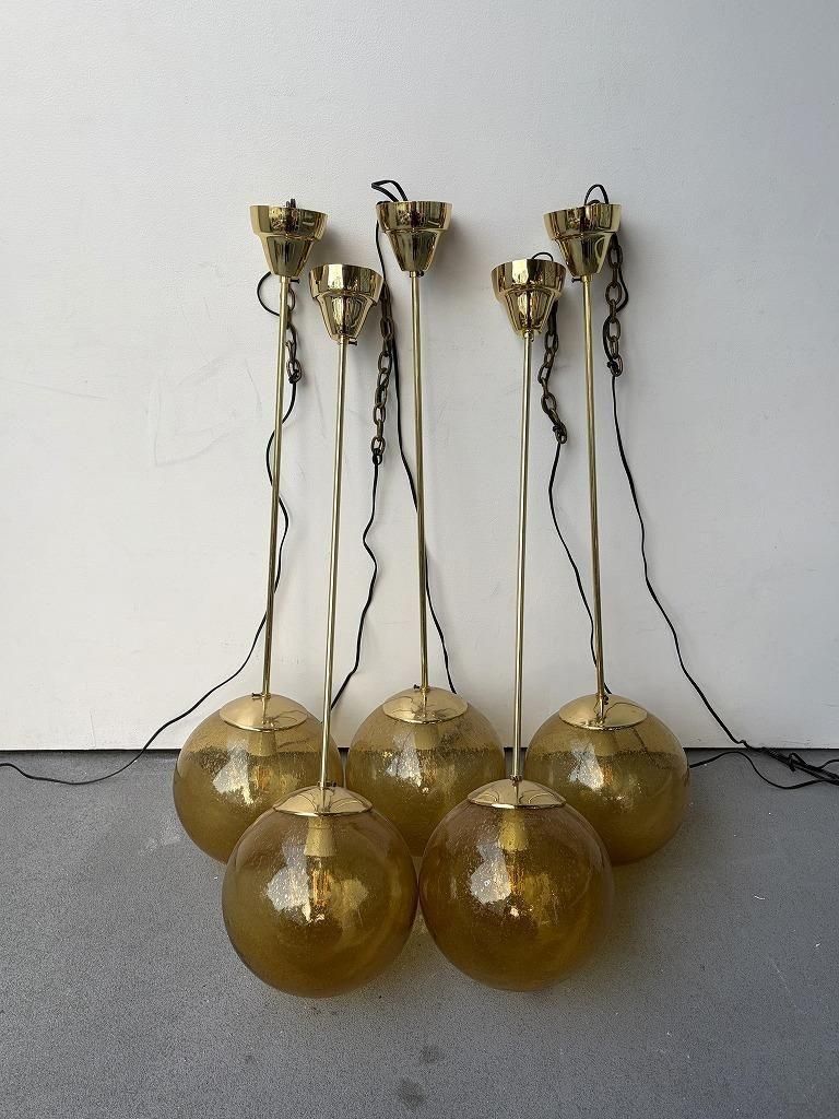 1960's ヴィンテージ アンバーガラス ペンダントランプ(複数在庫有り