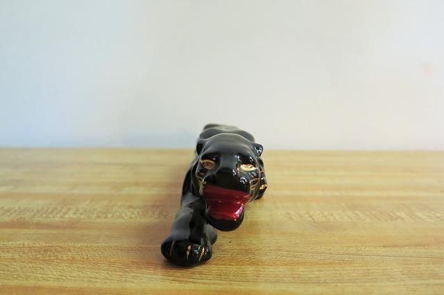 1950's ヴィンテージ セラミック ブラックパンサー オブジェ