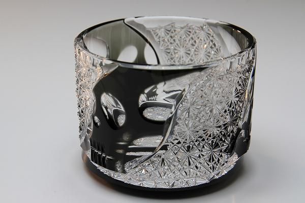 但野英芳 「 スカルぐい呑 」 江戸切子 酒器 - レトロ ＆アート空間