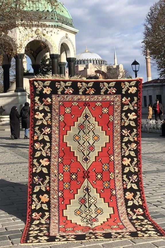 オールドキリム/トルコ・シャルキョイ約245×146cm - 手織り絨毯