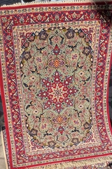 新しい絨毯/トルコ・ヘレケ・シュメル/タブリーズ柄約80×74cm - 手織り