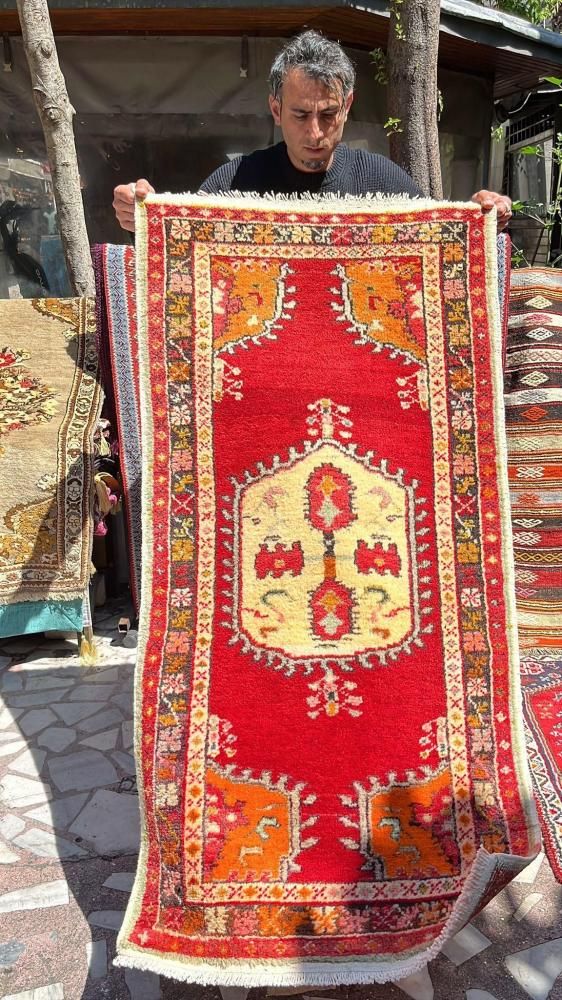 新しい絨毯/トルコ/デニズリ・チャル約150×75cm - 手織り絨毯＆キリム