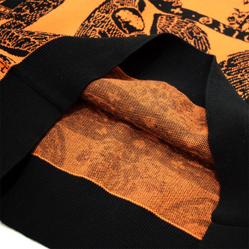 GX1000 JACQUARD CREWNECK / ORANGE (ジーエックスセン カーディガン