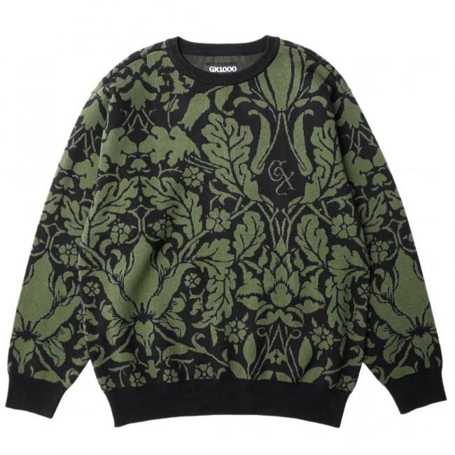 GX1000 JACQUARD KNIT FLORAL SWEATER / BLACK (ジーエックスセン