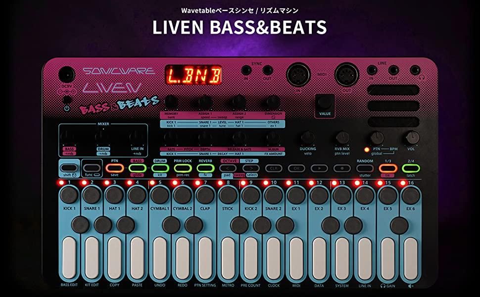 SONICWARE | LIVEN BASS&BEATS | シンセサイザー ガジェット系シンセ