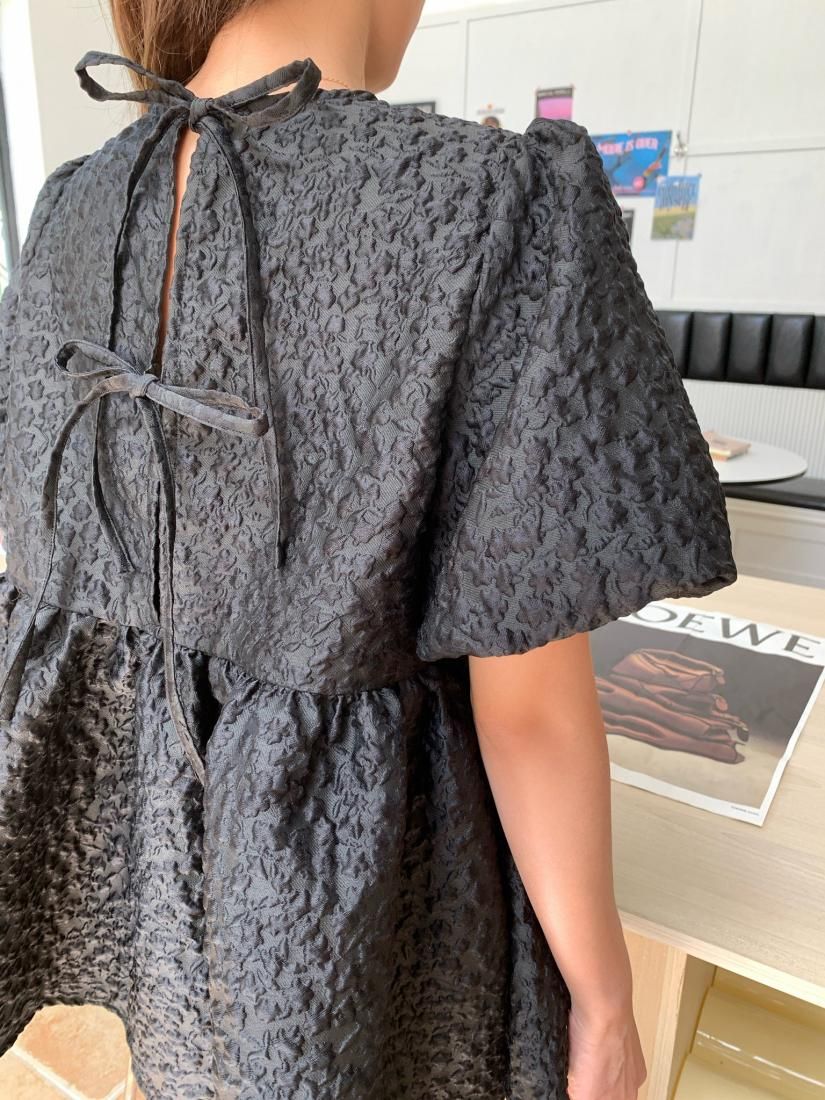 JACQUARD PEPLUM BACK RIBBON TOPS - BIRTHDAY BASH